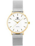 ZEGAREK DAMSKI DAMSKI NA BRANSOLECIE KLASYCZNY PERFECT B7304 antyalergiczny (zp852b) silver/gold