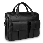 Torba ze skóry naturalnej męska Pavone Nero Rimini 2409 na laptopa A4 czarna