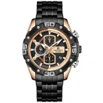 Zegarek męski Naviforce NF8018 czarny z różowym złotem