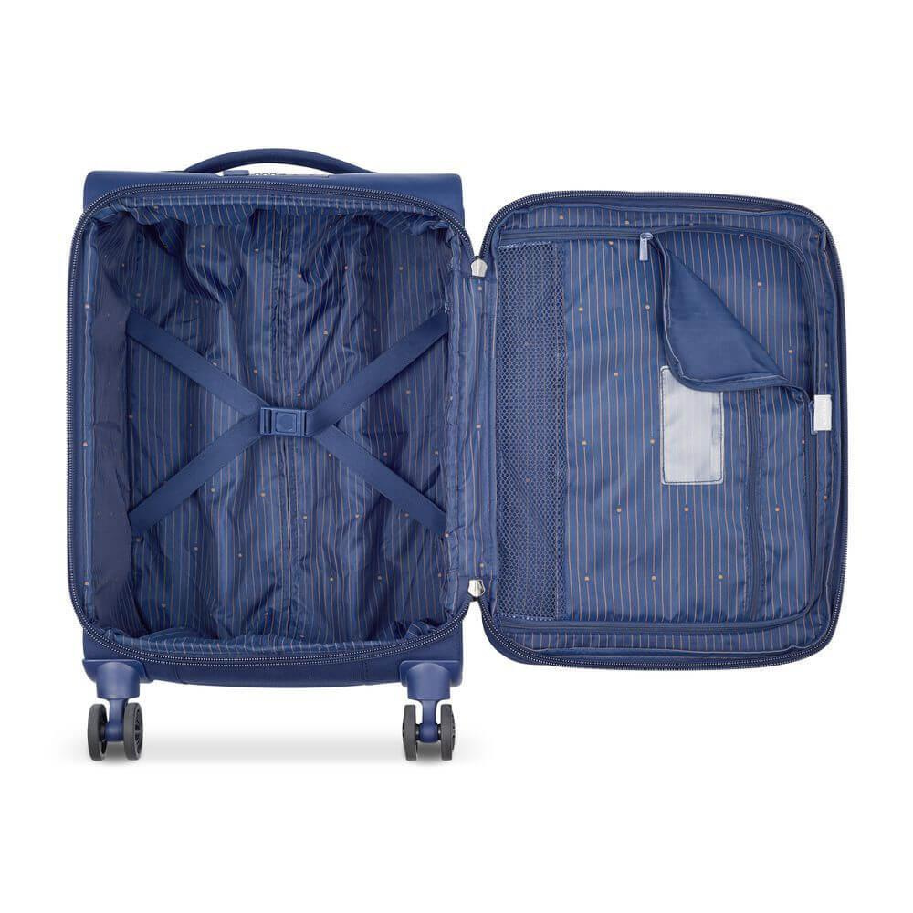 Walizka kabinowa z poliestru unisex Delsey Brochant 2.0 mała na 4 kołach niebieska - cecha produktu