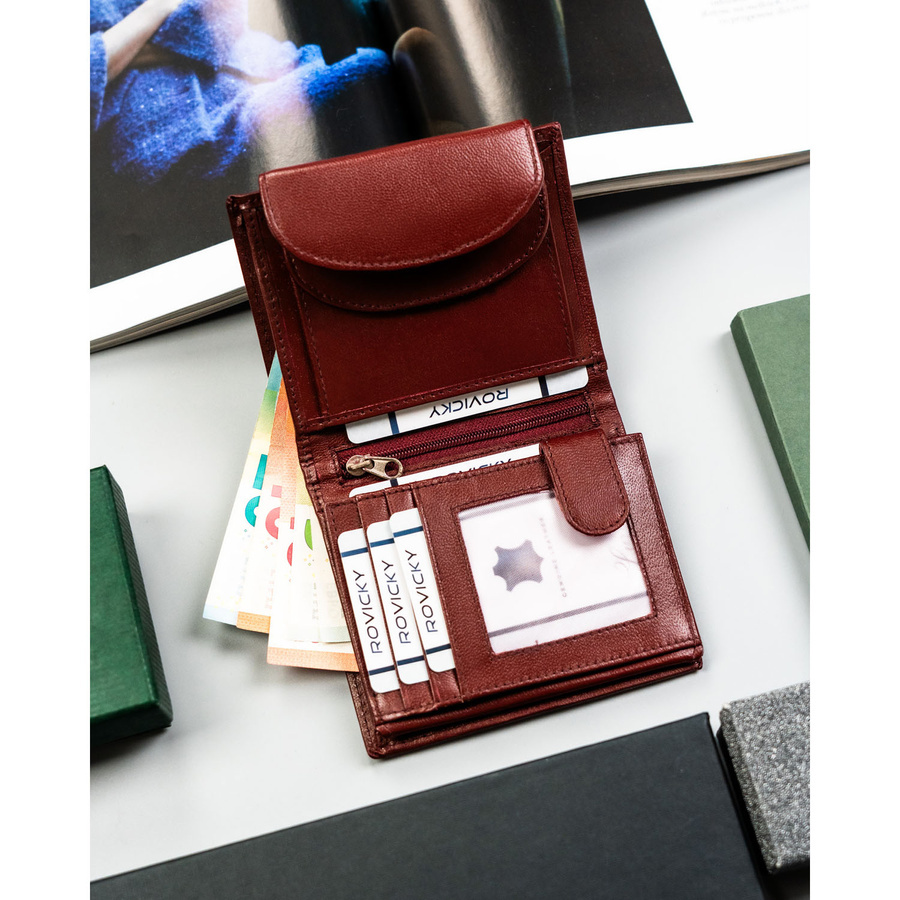 Otwarty bordowy portfel 4U Cavaldi N202-SCL
