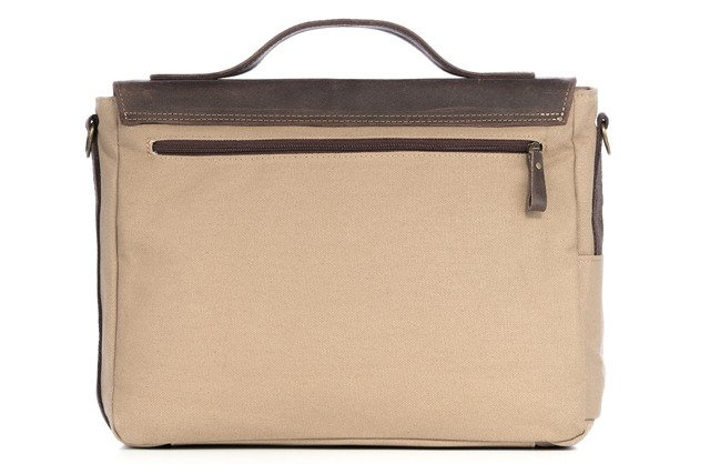 Torba miejska skórzana z canvasu unisex VOOC EC1 na ramię A4 zielona khaki - cecha produktu