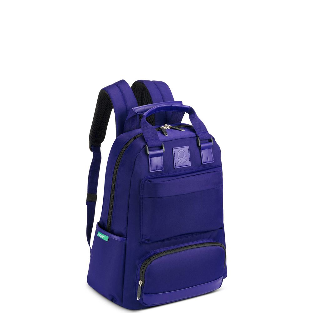 Plecak z materiału unisex Delsey Benetton Color Block miejski na laptopa 15,6 fioletowy - cecha produktu