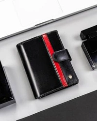 Duży skórzany portfel męski czarny z zapięciem RFID - Rovicky 22313L-RVTP