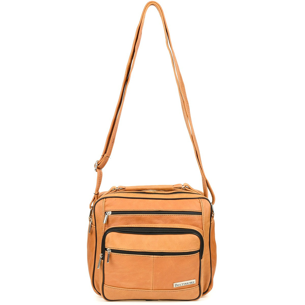 Torba męska Beltimore F72 camel, na pełnym pasku, ujęcie ogólne