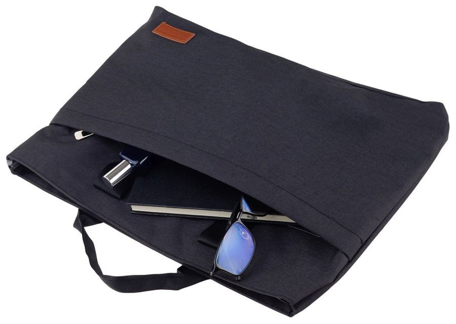 Otwarta czarna torba Rovicky NB0996-S z drobiazgami w komorze