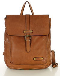 Skórzany plecak damski miejski camel vintage - MARCO MAZZINI v135b