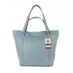 Torebka skórzana damska Vera Pelle WM555BB worek na ramię duża niebieska