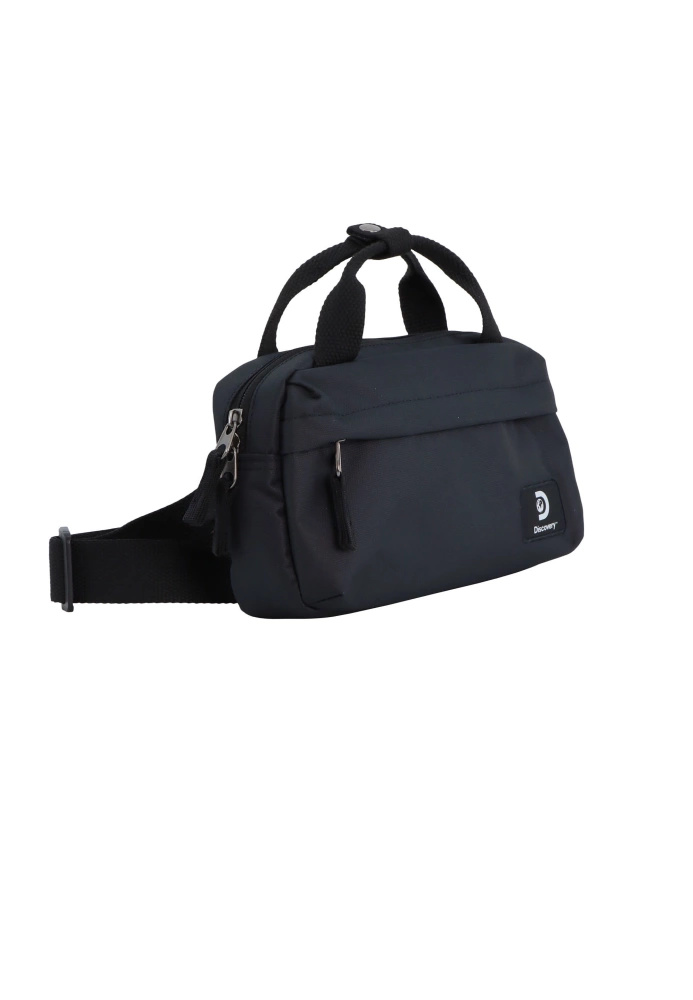 Torba crossbody z materiału Discovery Cave D00813 unisex z rączką czarna - widok ogólny produktu