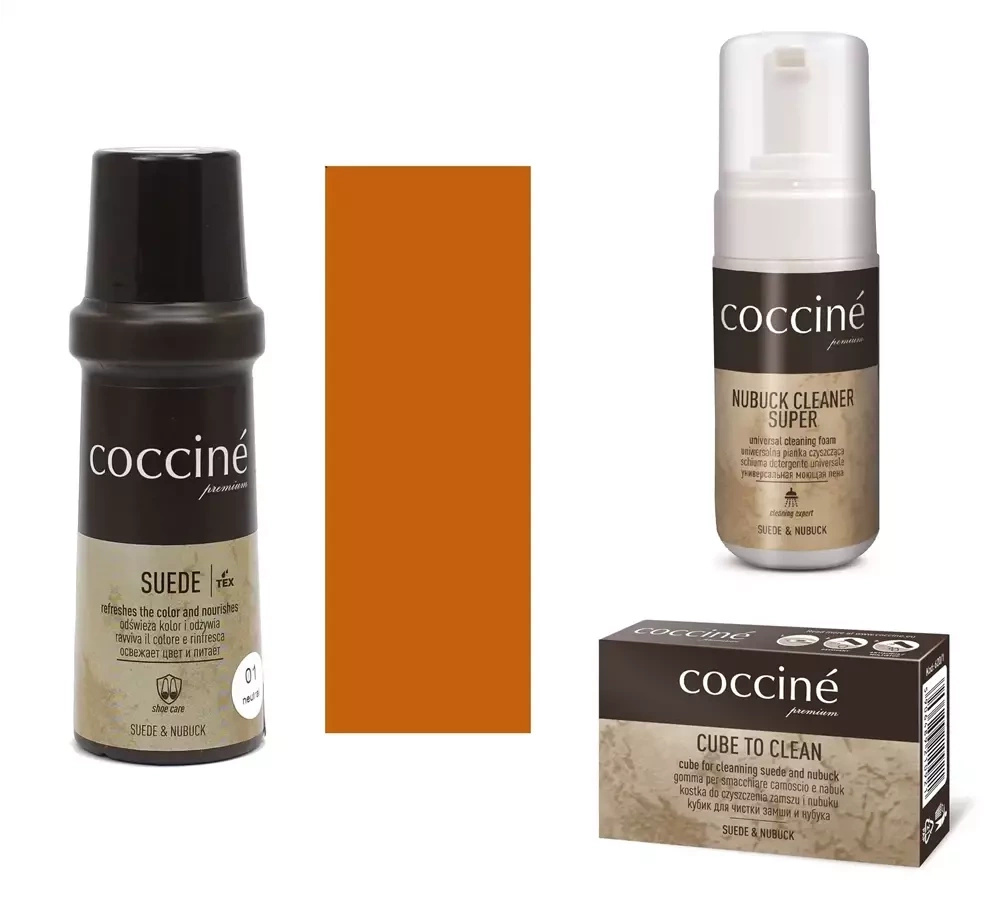 Zestaw do zamszu i nubuku Coccine koniakowy - zestaw: renowator Suede, pianka Nubuck Cleaner Super