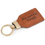 Brelok ze skóry naturalnej unisex B4 personalizowany z grawerem camel