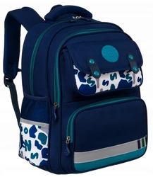 Plecak młodzieżowy szkolny z miejscem na laptopa granatowo-zielony - Peterson PS2