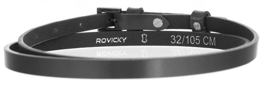 Wewnętrzna strona paska Rovicky PRD-1-N-105 w kolorze szarym z tłoczeniem marki
