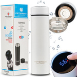 Termos ze stali nierdzewnej unisex Peterson TE-02 480 ml kubek z wyświetlaczem LED biały