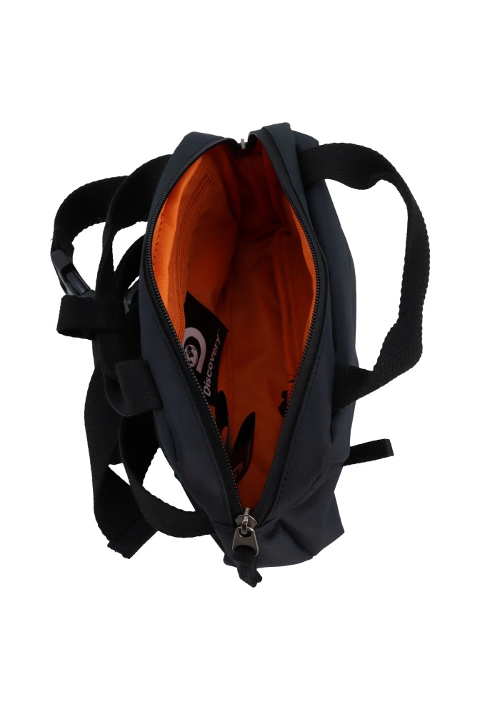 Torba crossbody z materiału Discovery Cave D00813 unisex z rączką czarna - wnętrze i organizacja przestrzeni