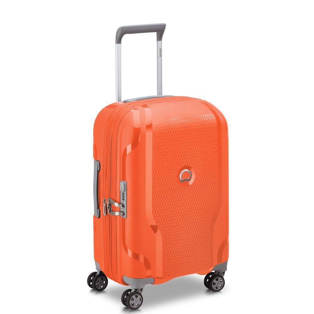 Walizka z polipropylenu unisex Delsey Clavel kabinowa 55 cm pomarańczowa - detale i zabezpieczenia