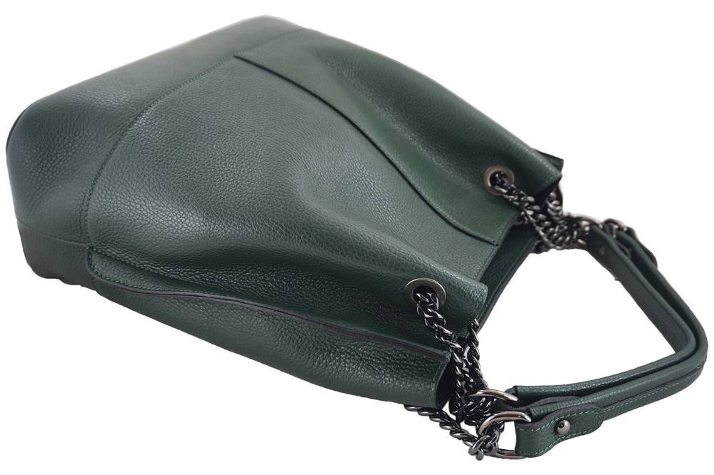 Torebka ze skóry naturalnej damska na łańcuszku Barberini's 810-3 shopper bag A4 szara - cecha produktu