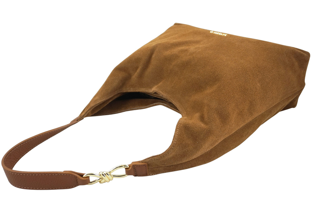 Torebka zamszowa damska Barberini's 1031/1-12 worek hobo mała jasnobrązowa - cecha produktu