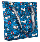 Torba plażowa damska w kotwice ML049 niebieska