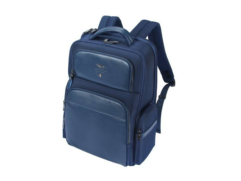 Plecak miejski ze skóry naturalnej unisex Aeronautica Militare Task A4 niebieski - cecha produktu