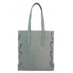 Torebka skórzana zamszowa damska Vera Pelle WK745G shopper worek A4 szara