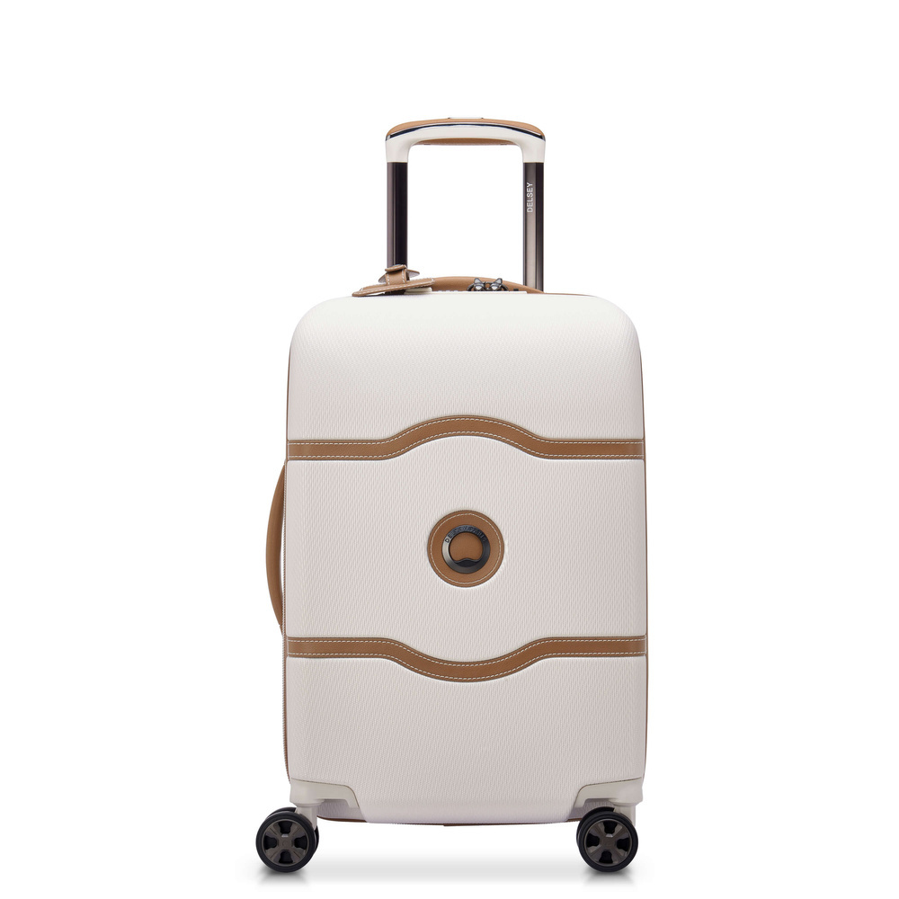 Walizka twarda z materiału unisex Delsey Chatelet Air 2.0 kabinowa 55 cm biała - elegancki design