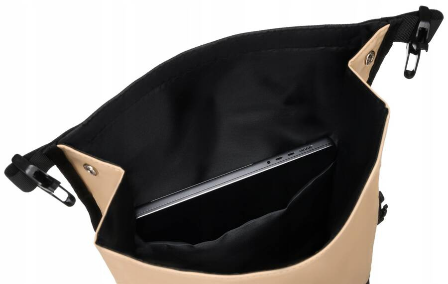 Laptop w komorze beżowego plecaka Peterson BERLIN
