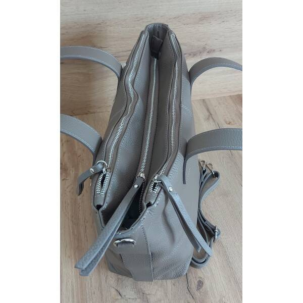 Torebka skórzana damska Vera Pelle WA554T shopper bag A4 beżowa - cecha produktu