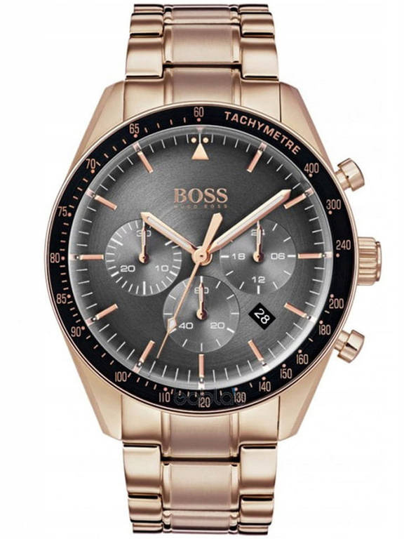 Zegarek męski Hugo Boss 1513632 w kolorze różowego złota - zegarek z przodu na białym tle