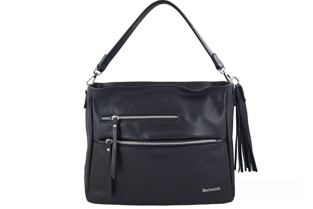 Torebka ze skóry naturalnej damska Barberini's 972-1 shopper A4 czarna - cecha produktu