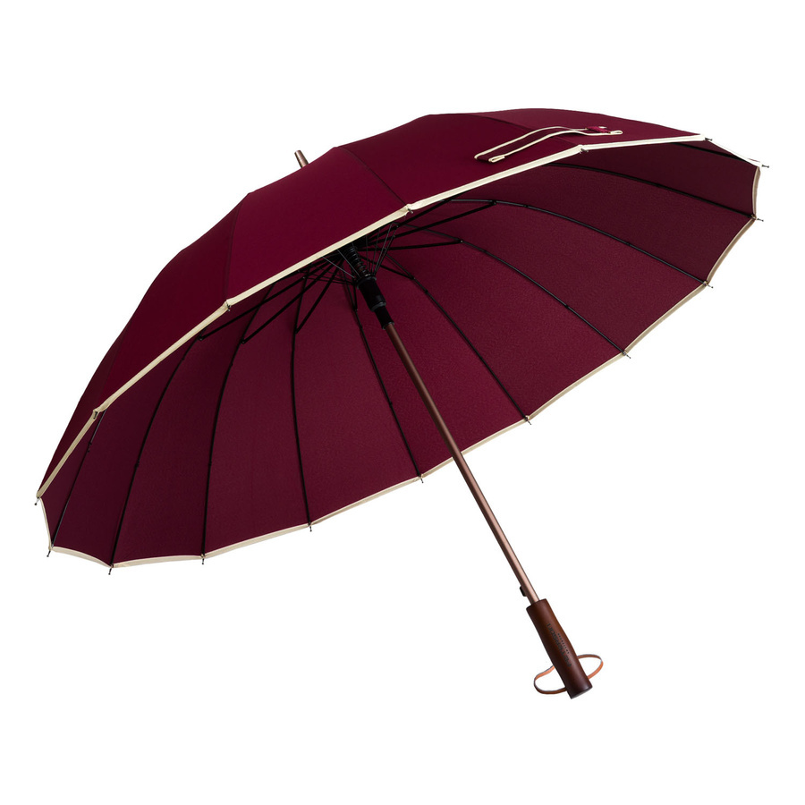 Czerwony parasol Peterson UMB-02L z drewnianą rączką