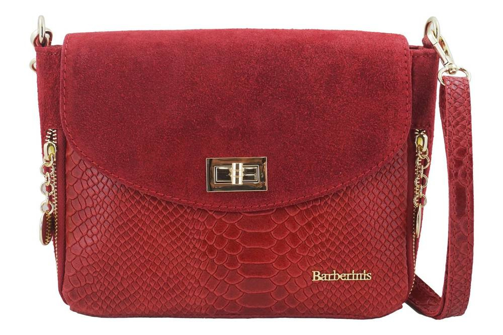 Torebka ze skóry naturalnej damska Barberini's 896-13 listonoszka croco mała czerwona - cecha produktu