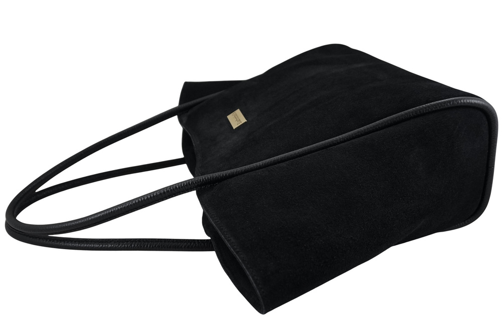 Torebka skórzana zamszowa damska Barberini's 1008-1 shopper A4 czarna - cecha produktu