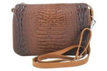 Skórzana listonoszka na ramię camel croco - Barberini's 604/1-12