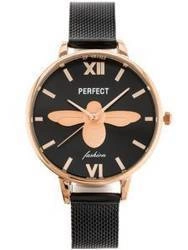 ZEGAREK DAMSKI NA BRANSOLECIE CZARNY PERFECT S638 - WAŻKA (zp935g)