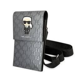 Listonoszka Karl Lagerfeld Monogram Ikonik Patch srebrna