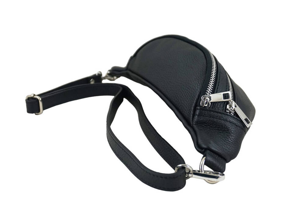 Saszetka z naturalnej skóry damska Barberini's 985-1 nerka crossbody czarna - cecha produktu