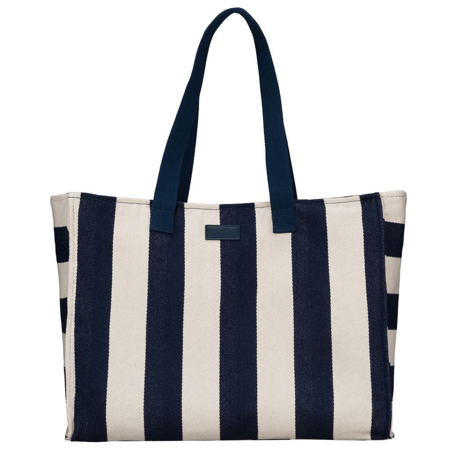 Torba z poliestru damska Peterson shopper A4 biało-granatowa w paski - cecha produktu