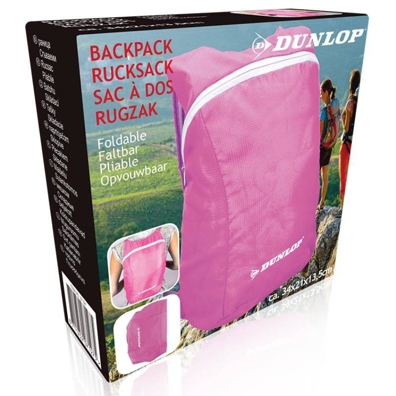 Pokrowiec na plecak z nylonu unisex Dunlop peleryna przeciwdeszczowa różowa - cecha produktu