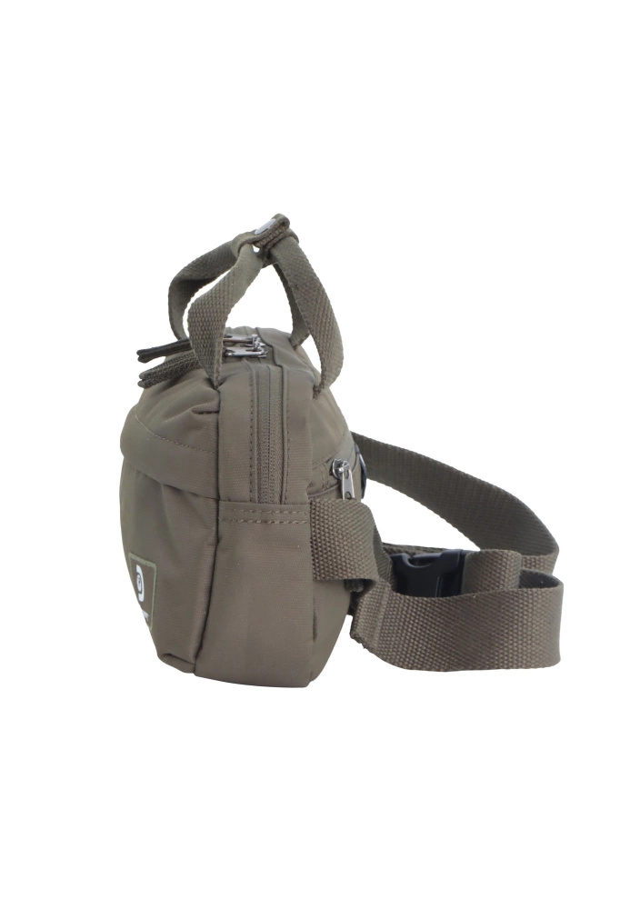 Torba crossbody z materiału unisex Discovery Cave D00813 z rączką khaki - widok wnętrza
