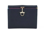 Skórzany portfel damski granatowy w środku kolorowy - Barberini's D-0021-4