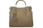 Torebka ze skóry naturalnej damska Barberini's 960-2 kuferek shopper bag A4 beżowa