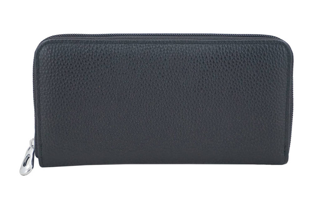 Portfel ze skóry licowej damski Barberini's D-8603-1 na zamek czarny - cecha produktu