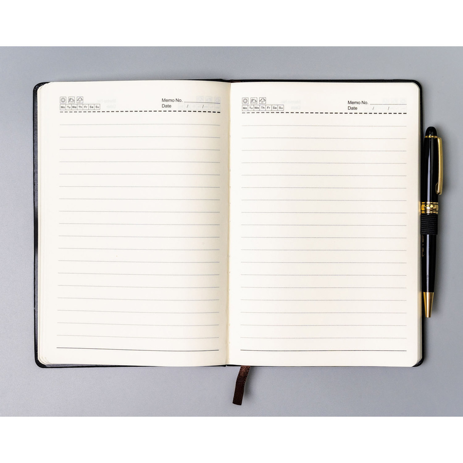 Otwarty czarny notes Peterson NOT-6-LN-52 w linie