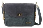 Torebka ze skóry naturalnej damska Barberini's 896-28 listonoszka croco mała ciemnoszara