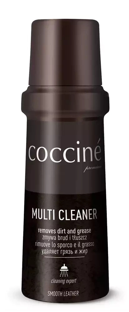 Płyn czyszczący do skór gładkich Coccine - butelka Multi Cleaner z przodu, zamknięta