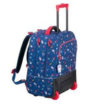Plecak szkolny z poliestru unisex Delsey Back To School na kółkach granatowy
