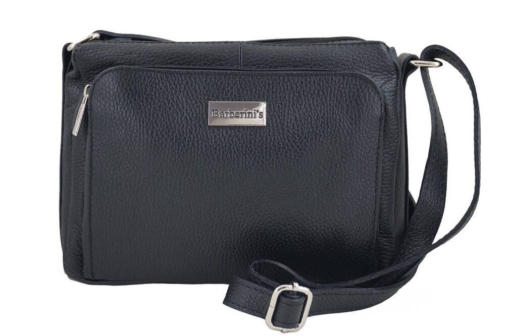 Torebka ze skóry licowej damska Barberini's 633-1 listonoszka miejska mała czarna - cecha produktu