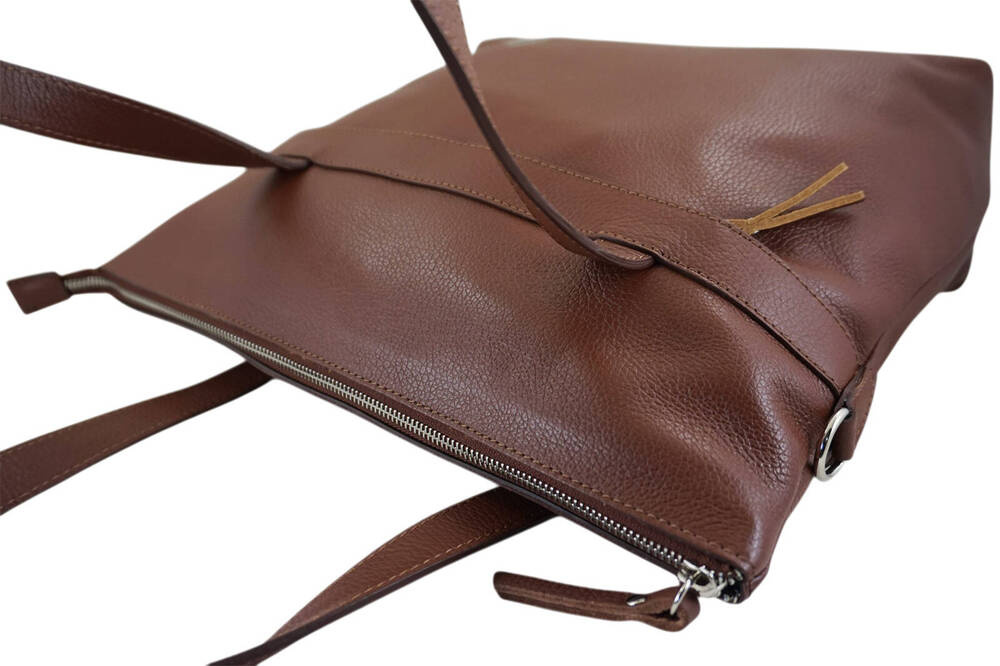 Torebka ze skóry naturalnej damska Barberini's 996-6 shopper bag A4 brązowa - cecha produktu