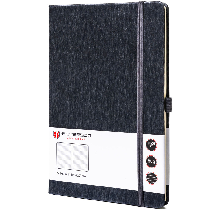 Ciemnoszary notes Peterson NOT-6-LN-Q2 w twardej oprawie